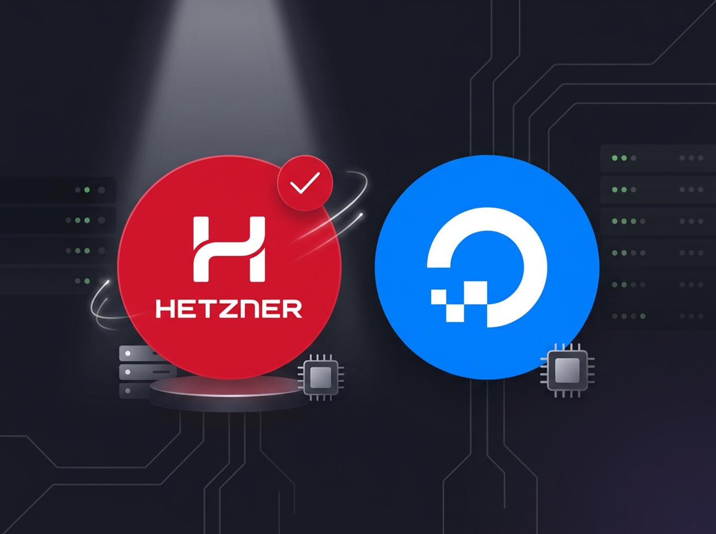 The Hetzner and DigitalOcean logos